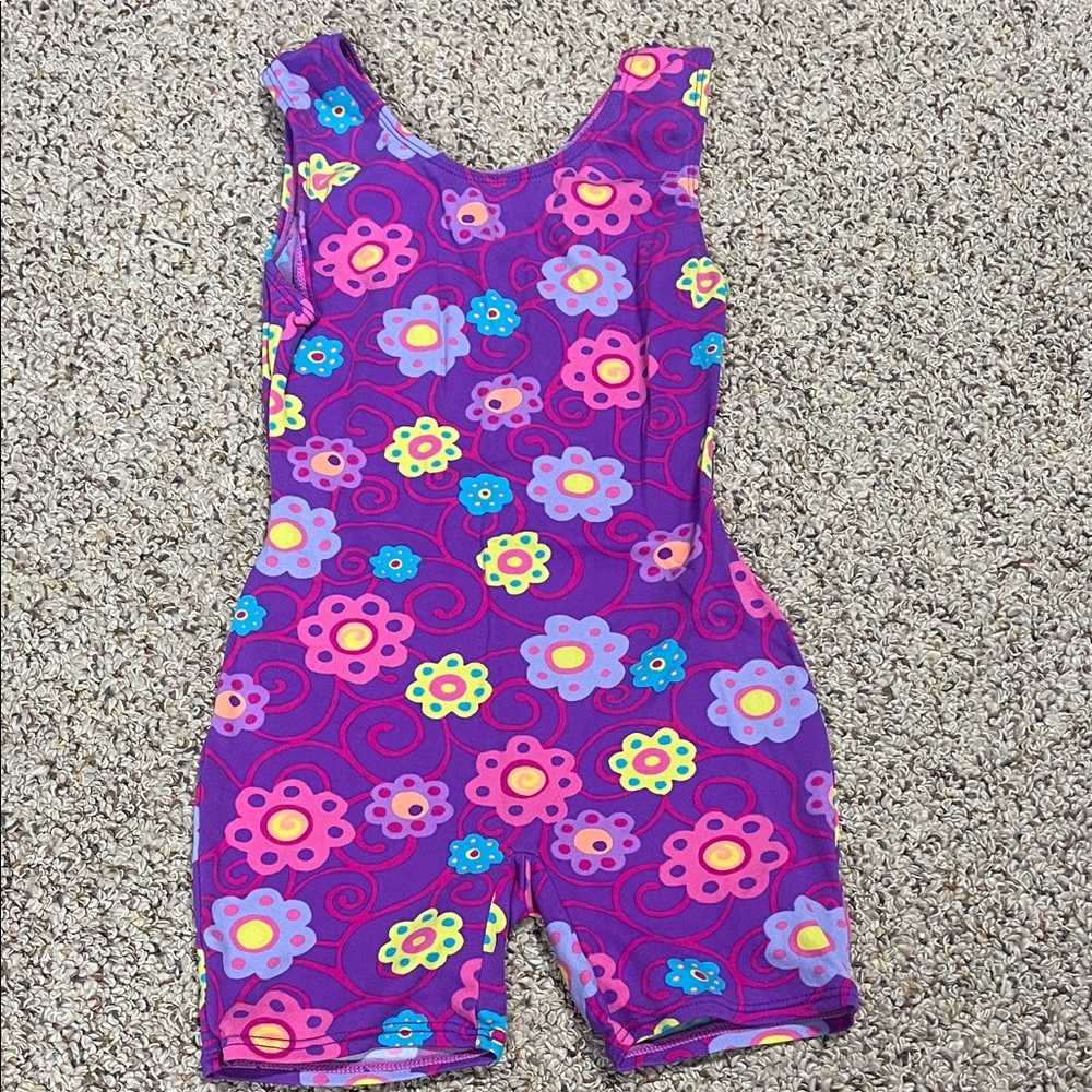 Jacques Moret Purple Floral Kids Dance Costume- SOLD
